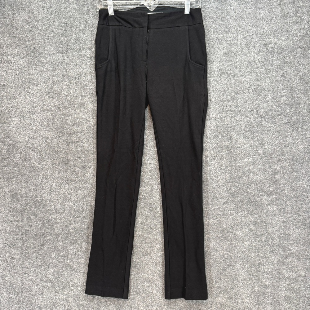 Diane Von Furstenberg Pants Women 6 Black‎ Silk Lined Cinch Back Slim Straight